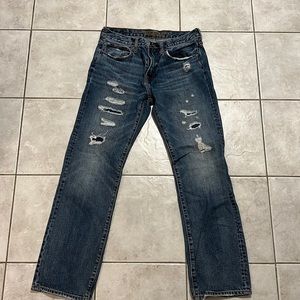 AMERICAN EAGLE Mens Blue Ripped Jeans